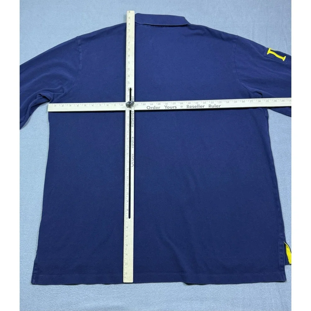 Polo Ralph Lauren Polo Shirt Mens 3XLT Big Pony Rugby Long Sleeve Navy Dadcore